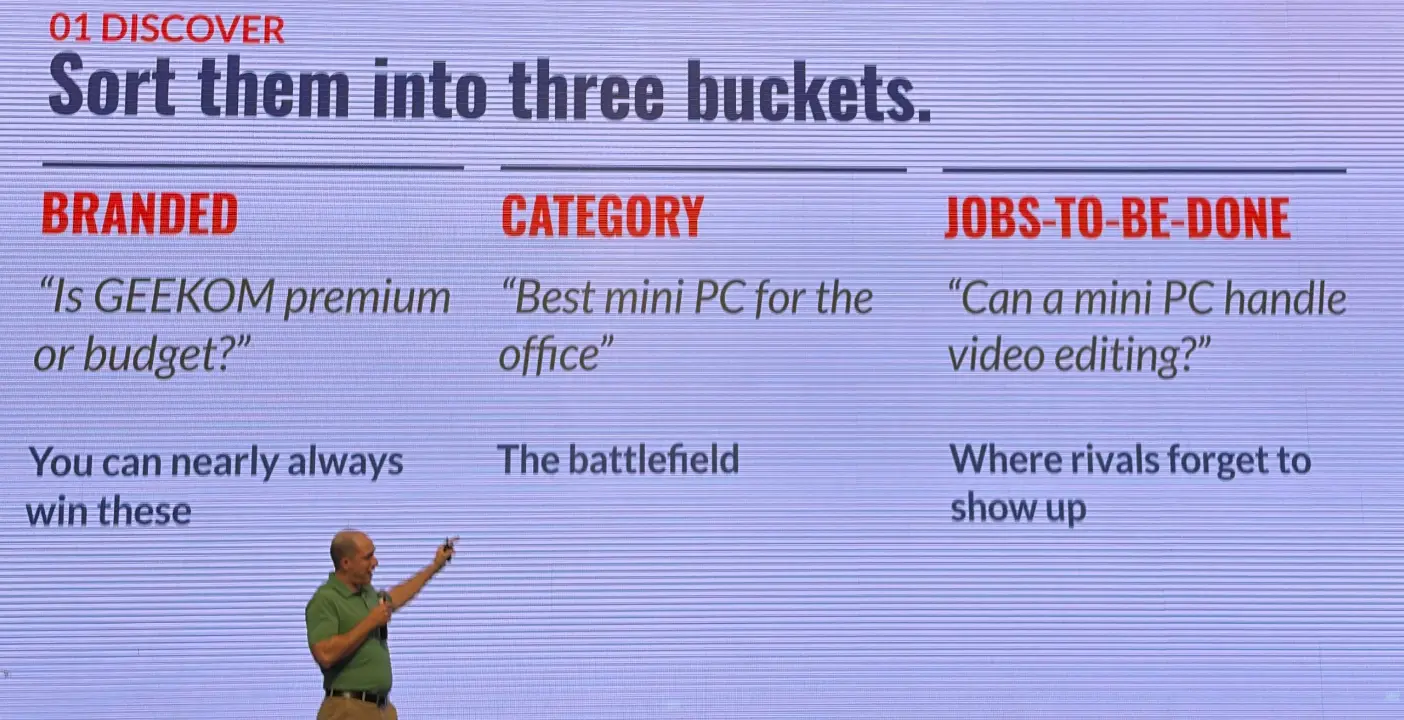 Sort them into three buckets.